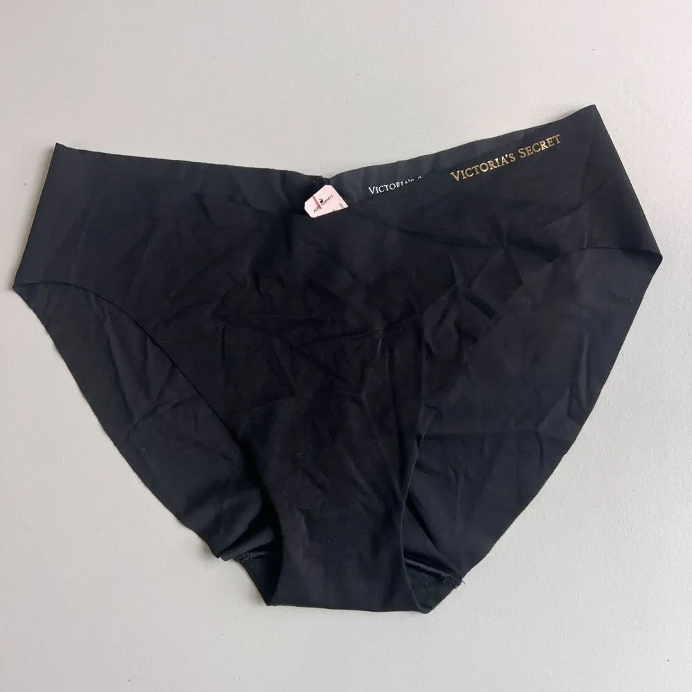 Victoria's Secret Women's No Show Bikini Panties Black Size M - New With Tags!